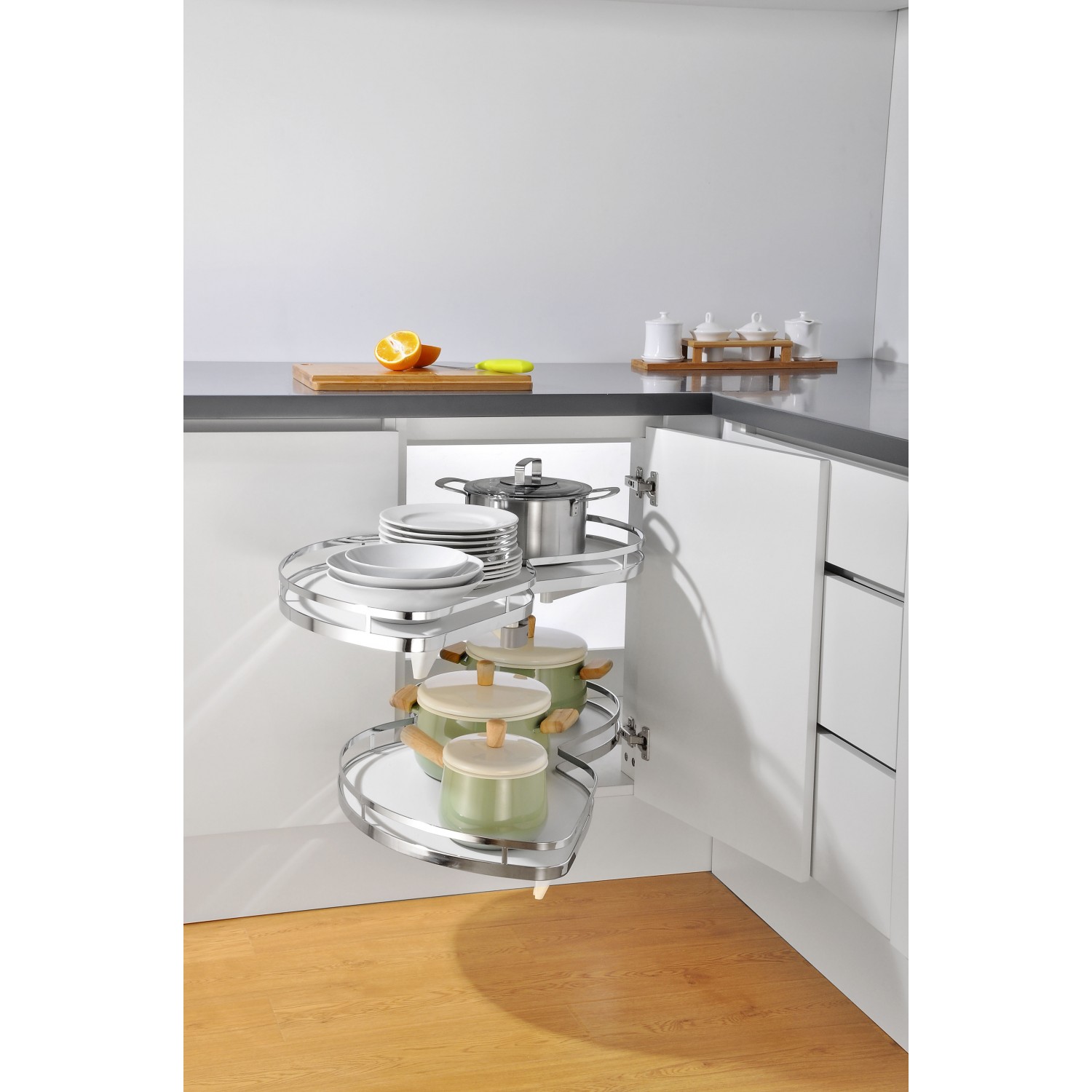 Kitchen Basket Magic Swing Corner Pull Out Basket (900mm)/Bakul Dapur